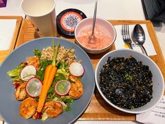 板煎大虾沙拉配日式海苔饭套餐-池奈·咖喱蛋包饭(熙地港店)
