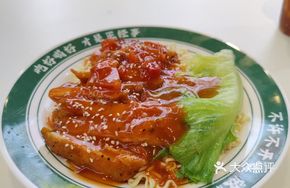 Grilled Chicken with Tomato Sauce and Noodles