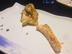泡菜五花肉、香煎三文鱼-梅筑·创意料理(王府井百货店)