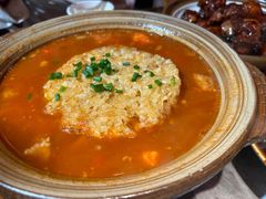 砂锅网红炸蛋焖番茄牛腩-山四砂锅(太原钟楼街店)