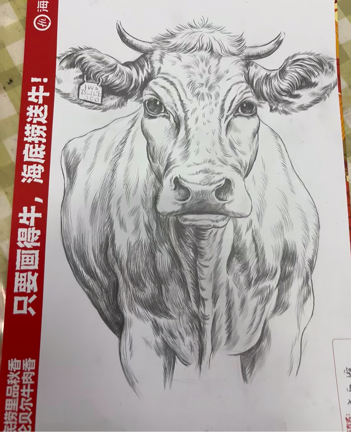 画牛的全身的步骤素描图片