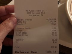 账单-Musso & Frank Grill
