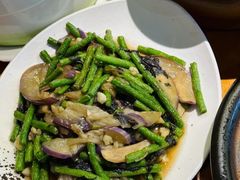 豆角炒五花肉饭-秋色客家菜(流塘店)