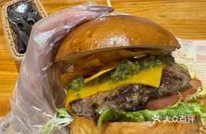 Double Cheese Pesto Beef Burger
