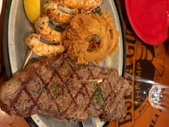 碳烤西冷牛排配牛油虾串-阿甘虾餐厅(凌霄阁店)