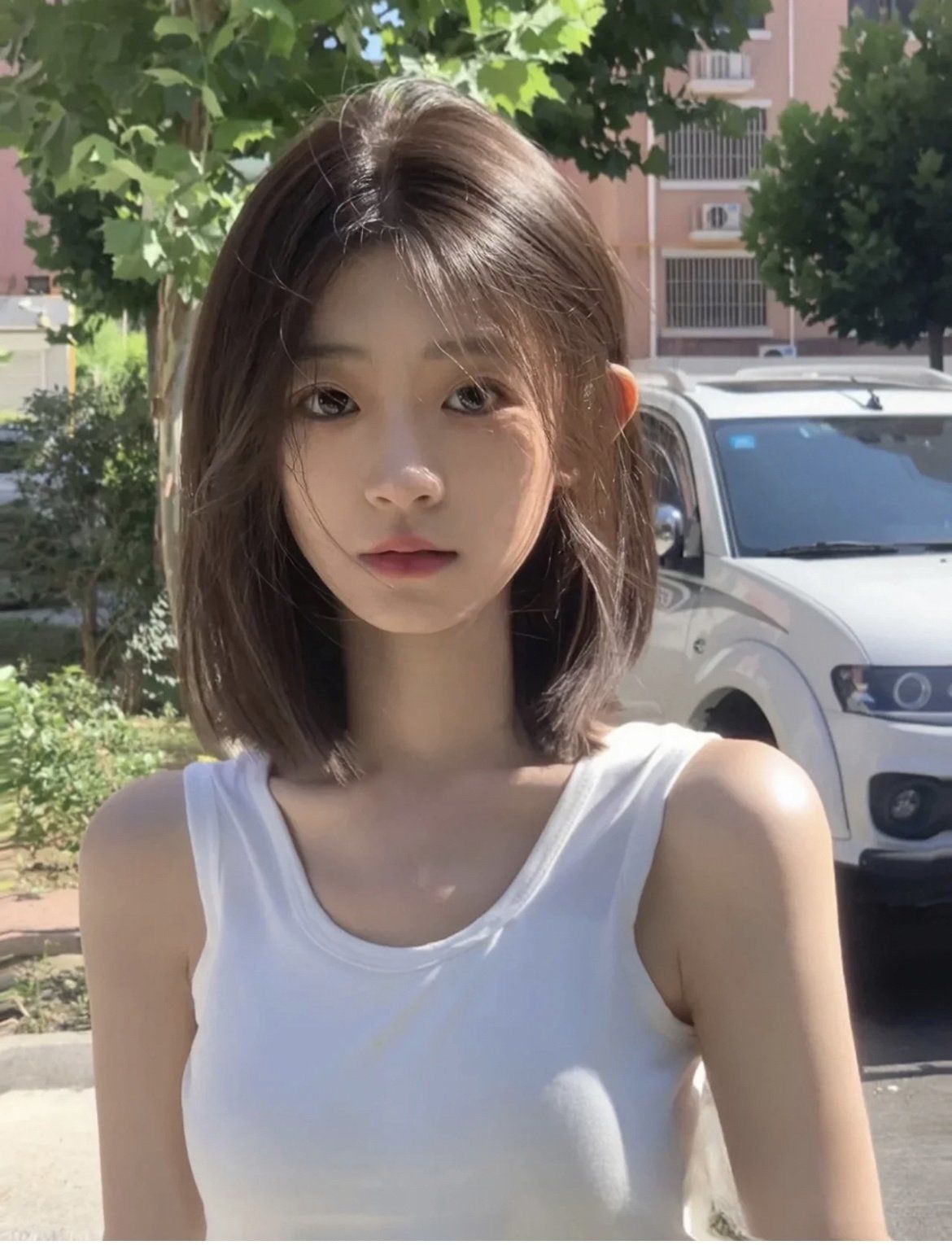 短发,浅亚麻色