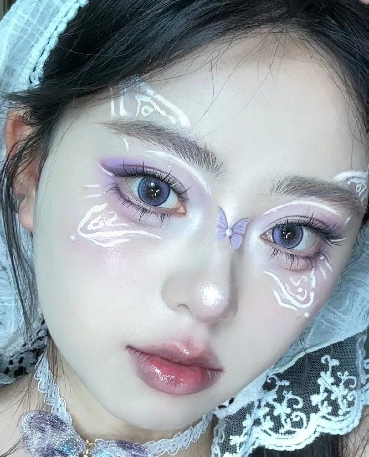 创意妆|紫色配蝴蝶真的很梦幻🦋