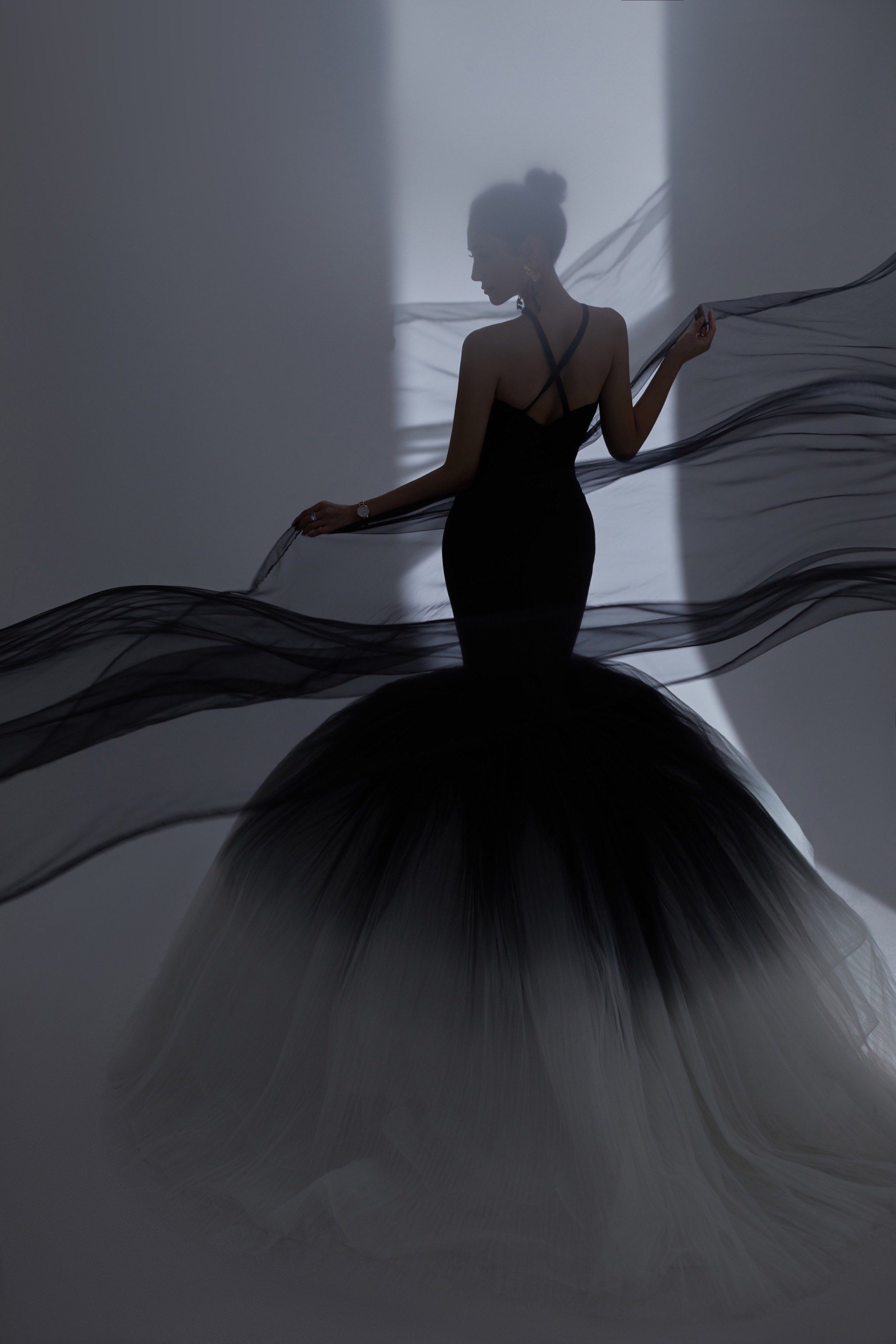 黑色鱼尾渐变婚纱照‼️高级又浪漫