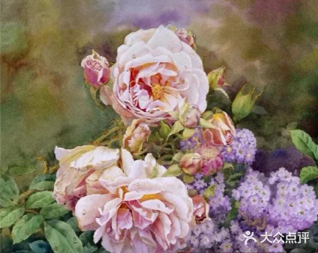 水彩画作品欣赏：精湛的月季花画💓💓