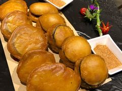 虾滑韭菜煎茄盒-川旺角川粤融合菜•海景餐厅(星海广场店)