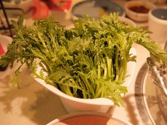 如皋茼蒿菜-左庭右院鲜牛肉火锅(浦江欢乐颂店)