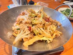 干锅有机花菜-南浔庄私房菜