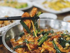 姜葱焖鸭嘴鱼-鲤鱼塘农家山庄