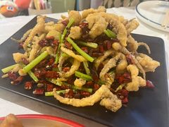 干煸鱿鱼须-大眼锅贴水饺(河东店)