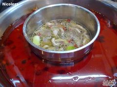 鸳鸯锅底，红汤部分油质——|||-飘香火锅(玉林西路店)