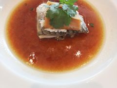 陈年萝卜黑豚肉蒸皇帝鱼-世博源公馆·本帮融合菜·主题包厢·江景餐厅