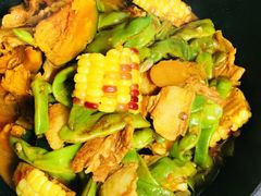 农家豆角大玉米-庆岭迎宾园正宗活鱼馆