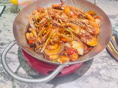 黑胡椒芝士年糕虾-新白鹿餐厅(松江开元地中海店)