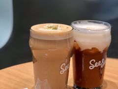 栀子花梨香拿铁-Seesaw Coffee(苏州中心店)