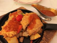 铁扒香煎鸡腿酸口蘑香辣汁-莫斯科餐厅