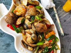 姜葱炒花甲-覃记海鲜美食餐厅