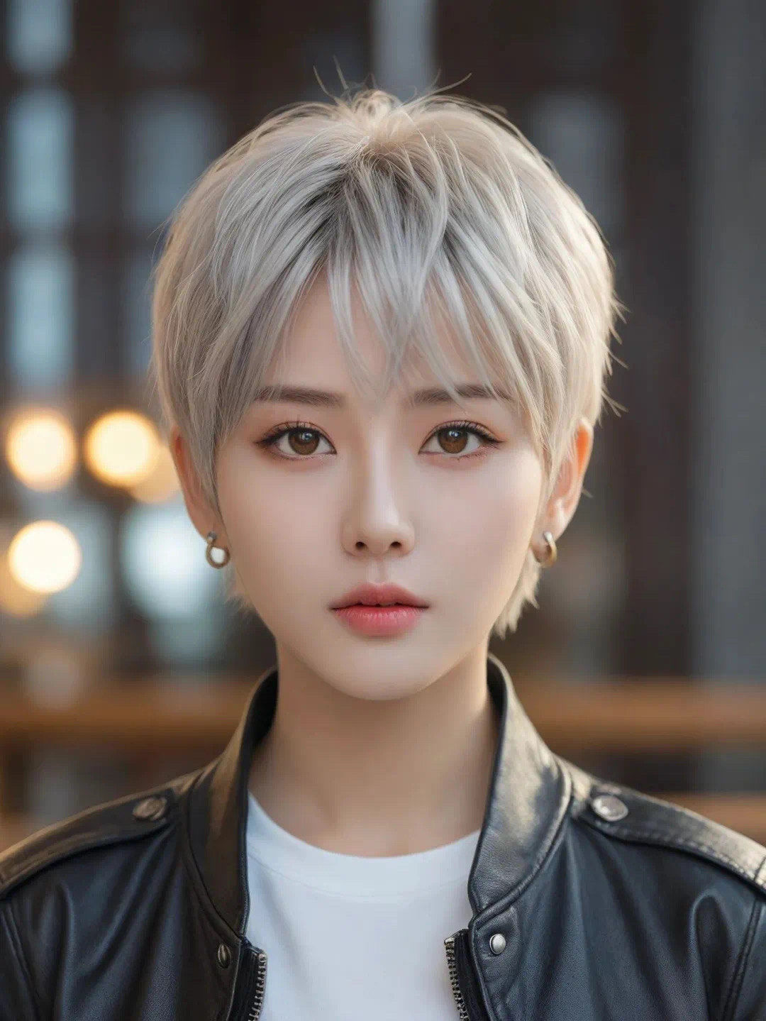 女生质感潮色短发mone贾贾