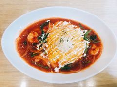 鲜虾菠菜番茄汁蛋包饭-Ufufu cafe(天神巷店)