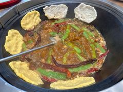 铁锅排骨炖豆角-那红花·东北菜铁锅炖(仙林金鹰店)