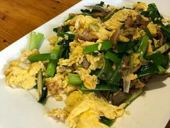 香葱白蘑炒柴鸡蛋-大清花饺子(山庄店)