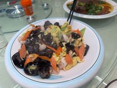 虾仁木耳炒鸡蛋-祝家饺子馆