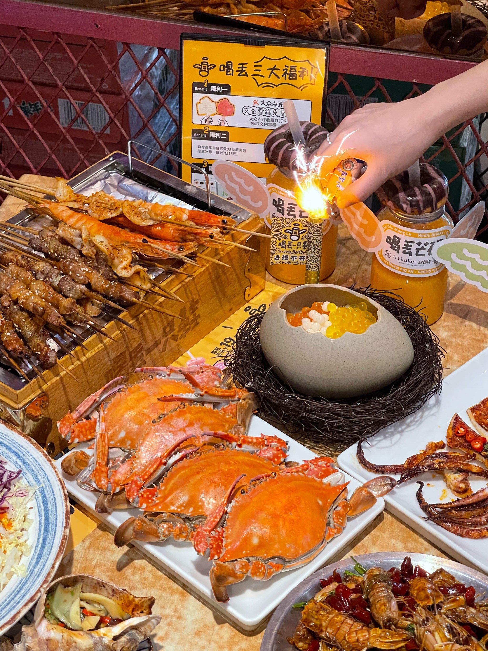 记住大连这个位置7515海鲜烧烤嘎嘎地道