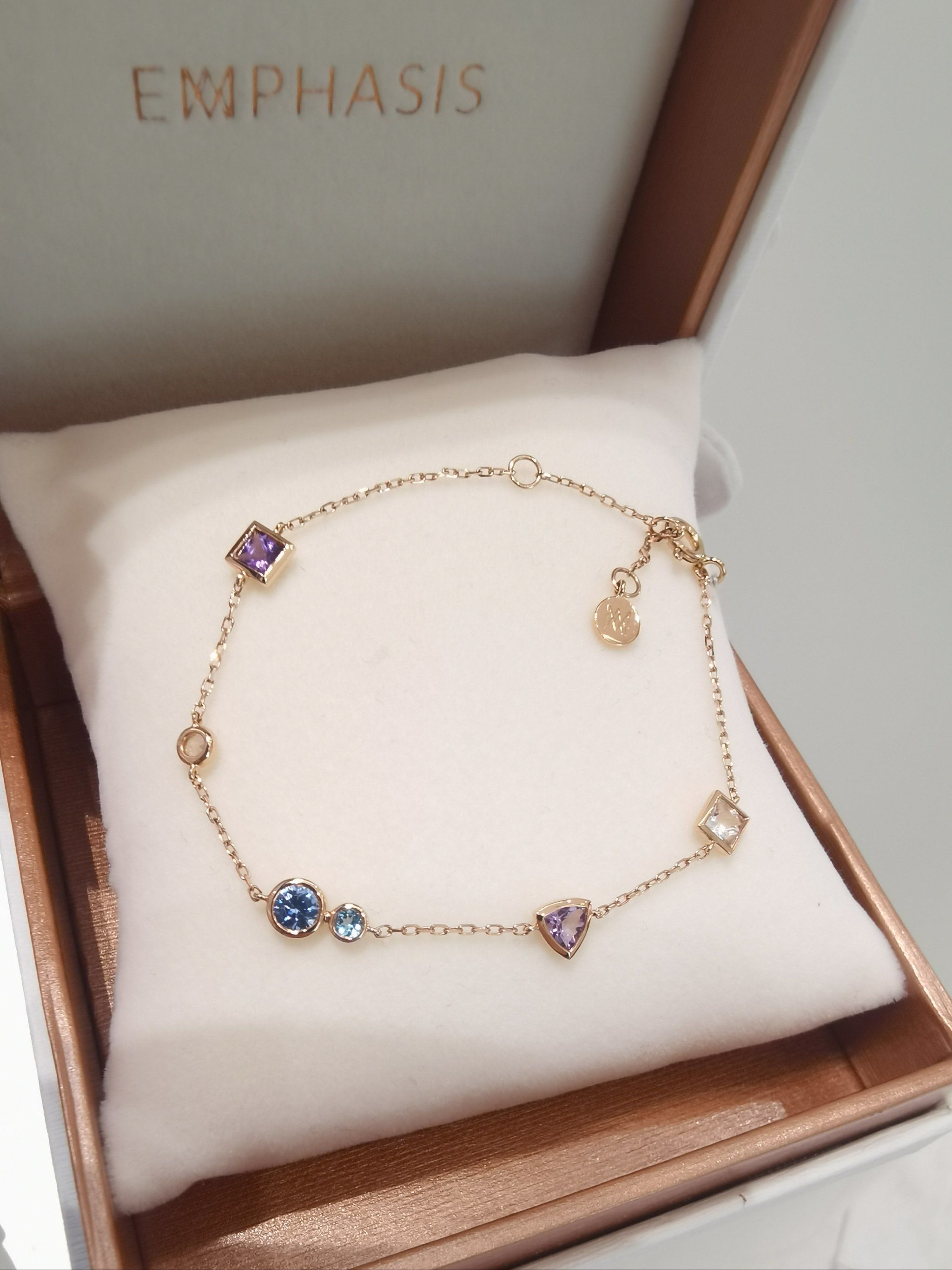 18k彩色宝石手链