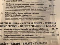 菜单-Krčma Šatlava