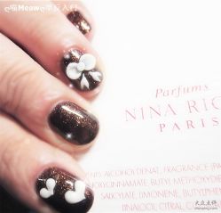 点击看大图 本来说雕花的突然我说想要爱心蝴蝶结~好赞-A-Best nail UP时尚美甲沙龙