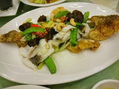 琥珀鲜果炒鲈鱼球-清心鸡沙田乳鸽店·非遗传承(石溪店)