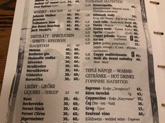菜单-Krčma Šatlava