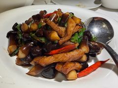黑枞菌嫩椒炒黑豚肉-飶香居(省博物馆店)