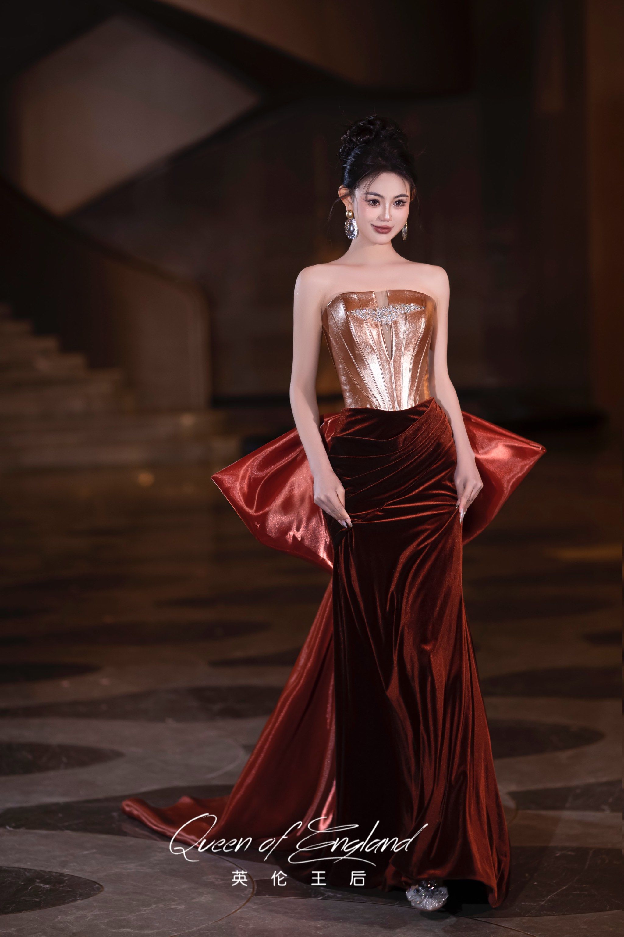 摩卡棕女明星既视感礼服