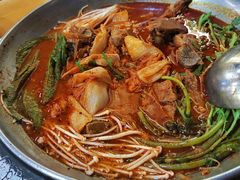 土豆排骨火锅（辣）-喇喇排骨火锅·传统韩式脊骨汤(望京西园总店)