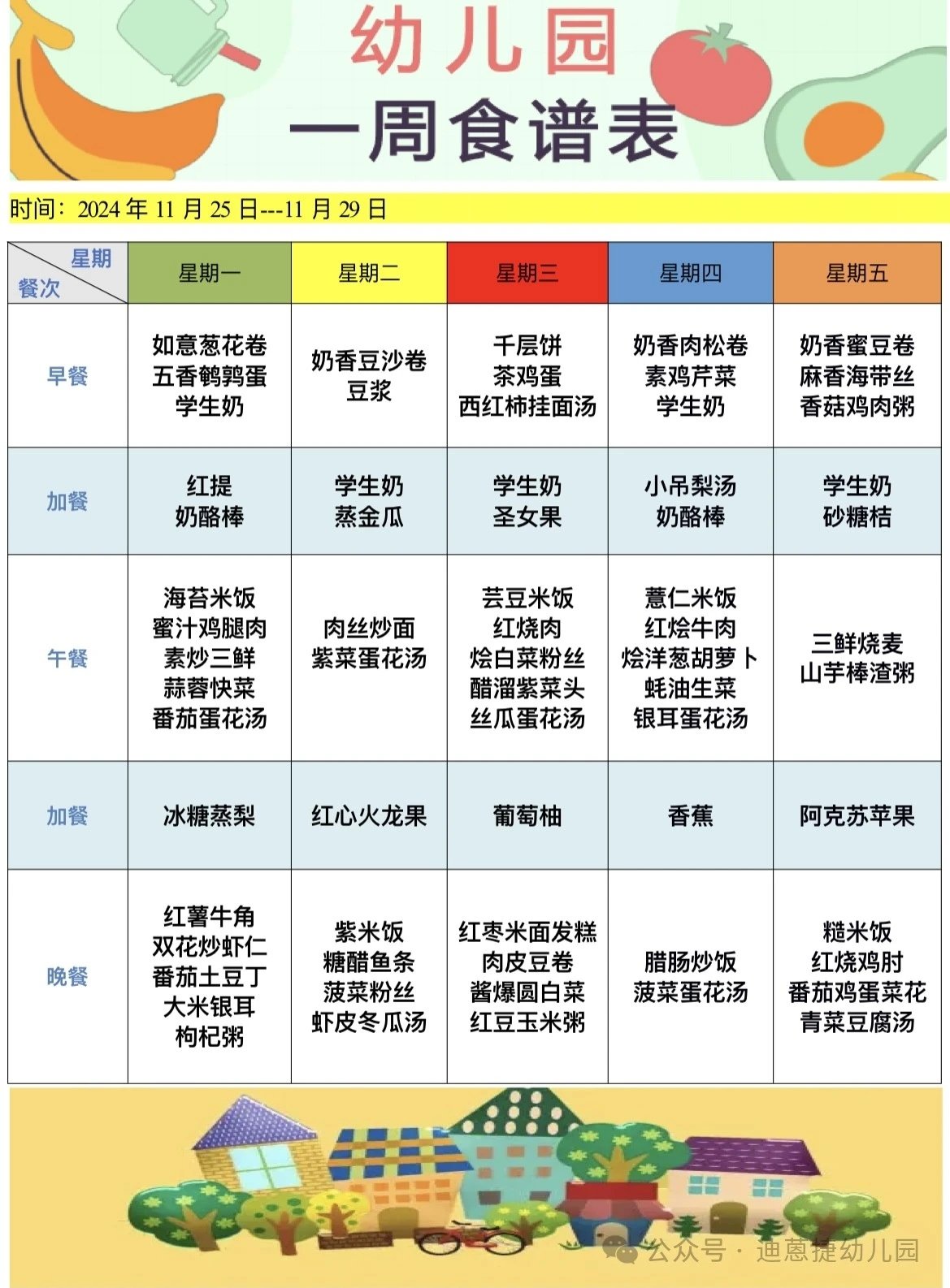 红黄蓝幼儿园食谱图片