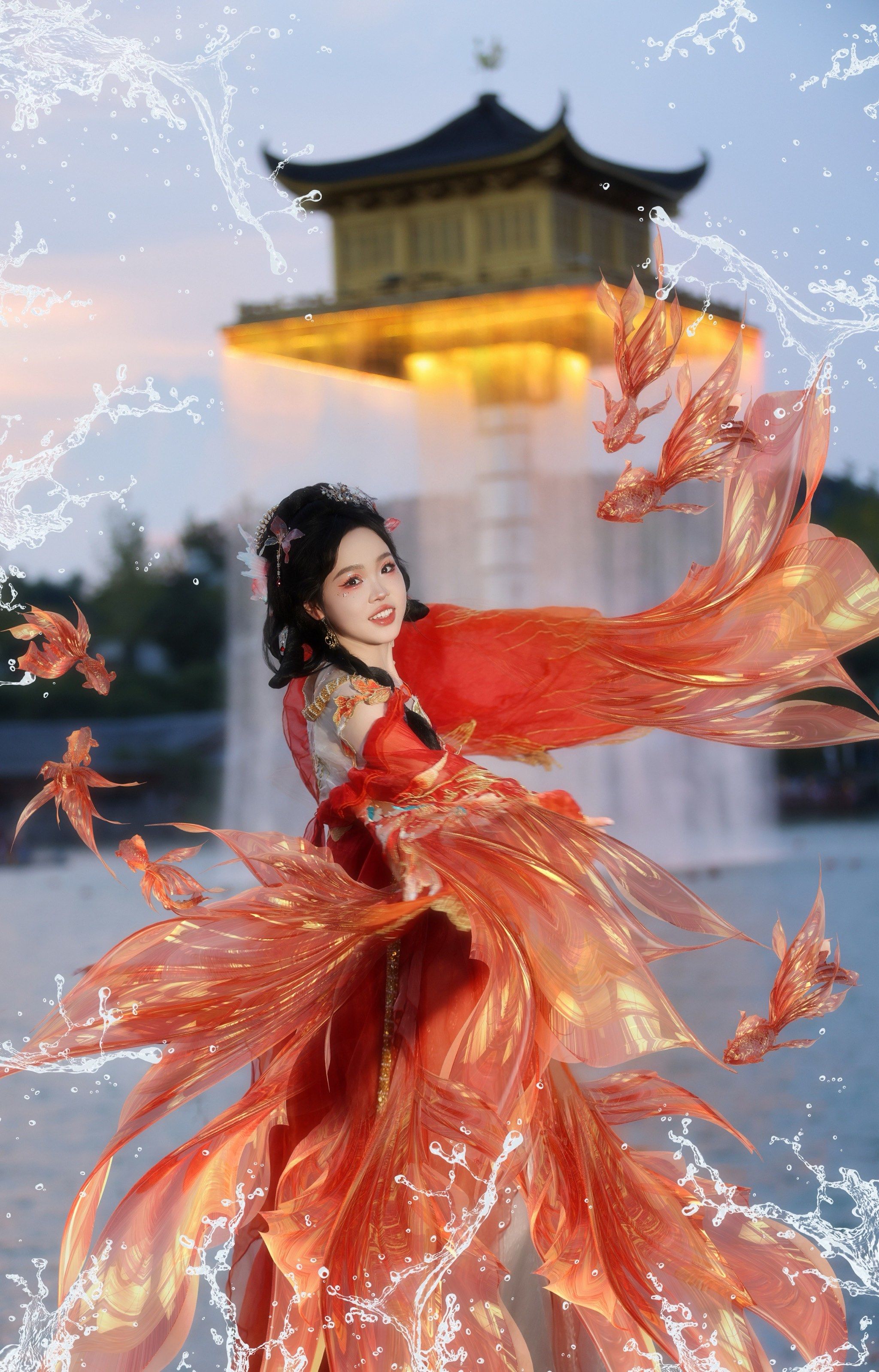 去拍一组锦鲤的汉服照片吧!