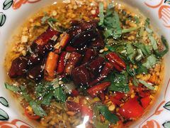 现炸辣椒油-北京老门框爆肚涮肉馆(凤城六路店)