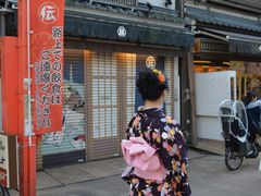 穿起他家和服在浅草寺附近拍照的效果。-东京都浅草樱花和服租赁店