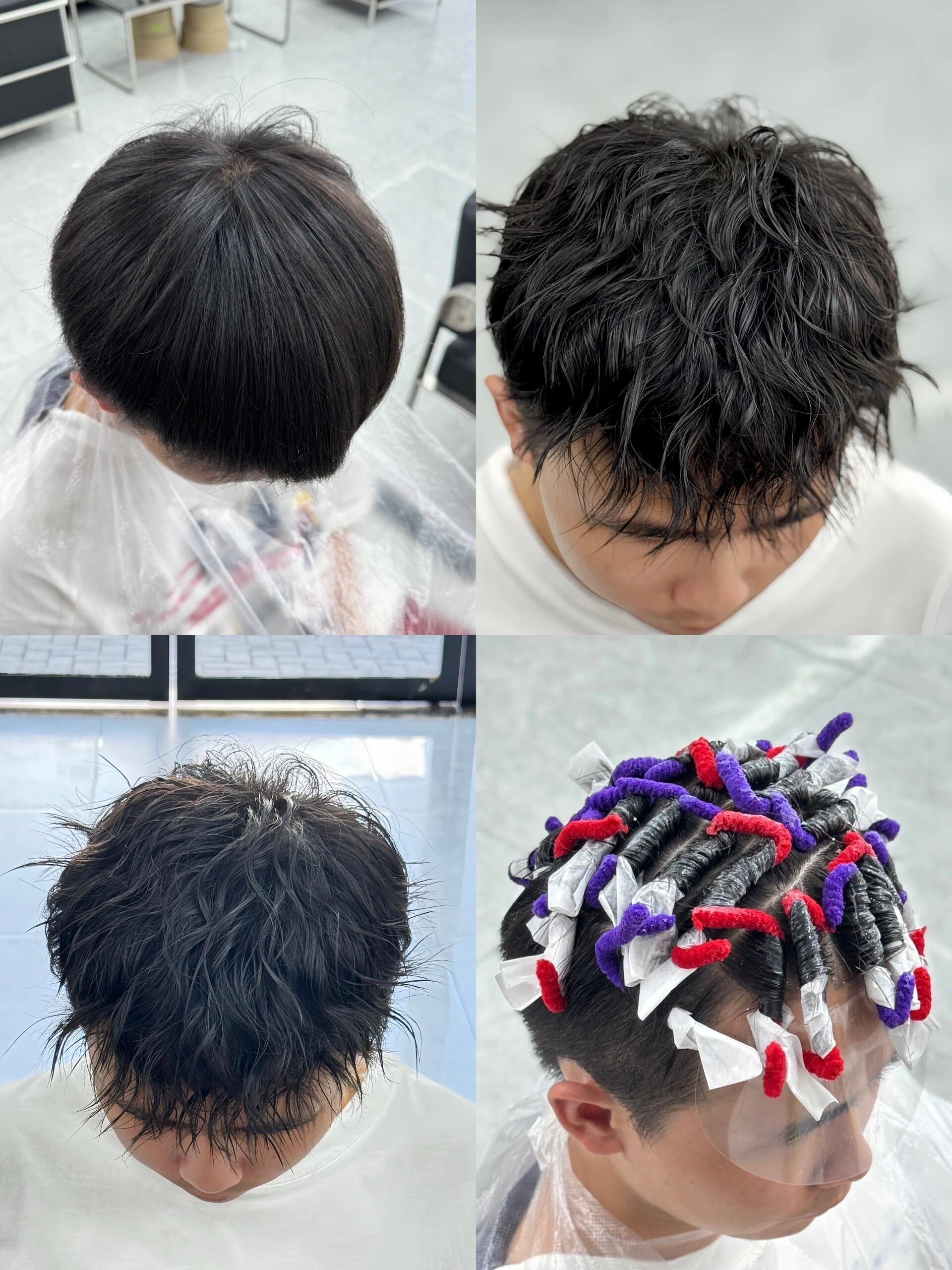 男士束状纹理烫