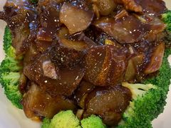 翡翠鲍汁扒海参-江南村酒家