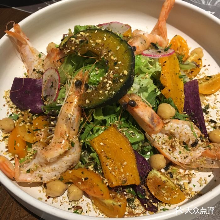 斯塔森厨·花艺西餐(清真)黑醋汁荔枝柠檬厄瓜多尔白虾沙拉图片 - 第