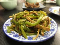 青椒干子炒肉丝-一味老卤面(大石桥店)