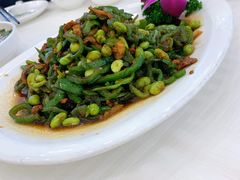 青椒毛豆米肉丝-怡园饭店-餐厅(四望亭店)