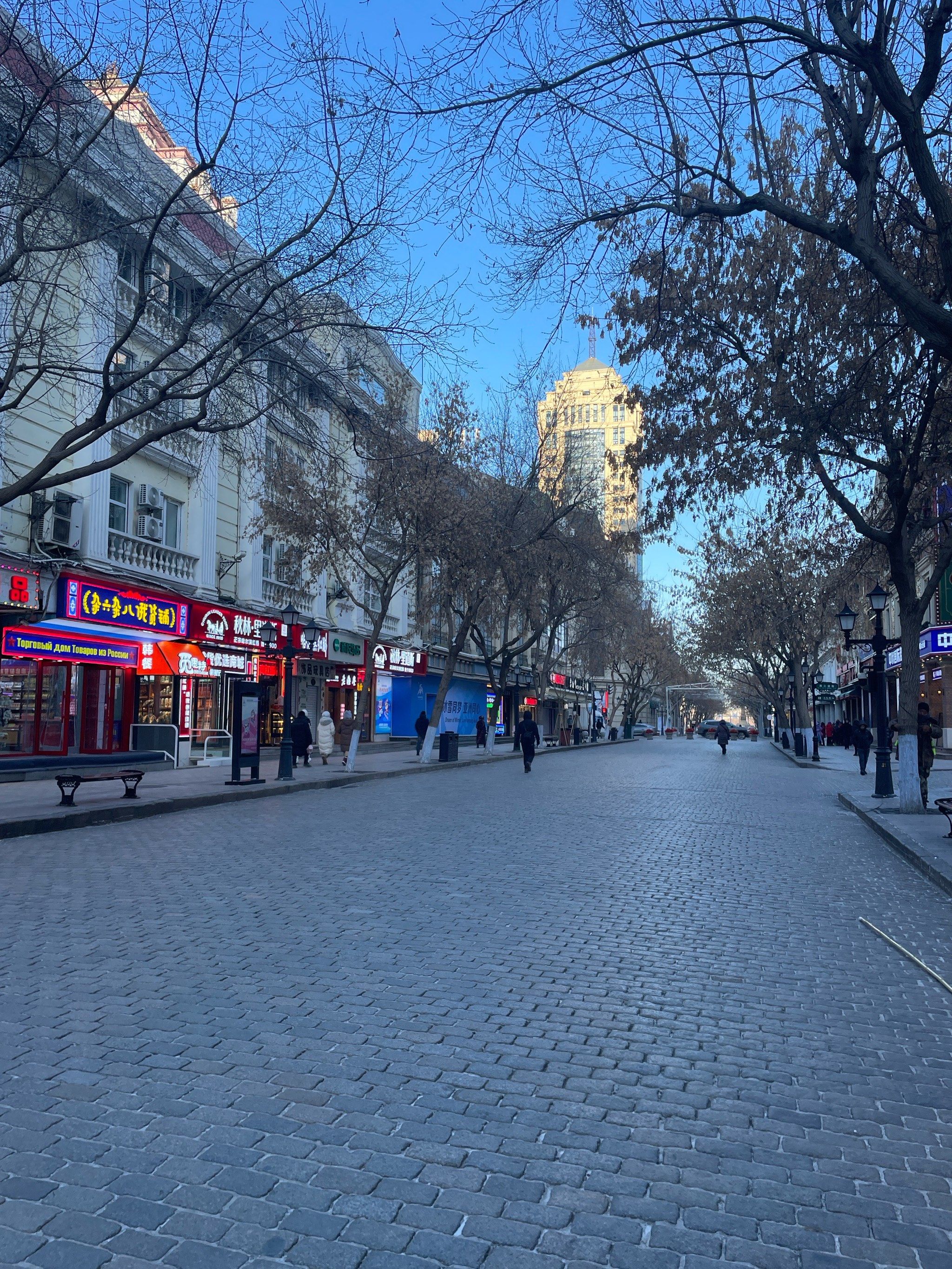 哈尔滨中央大街冰雪景色