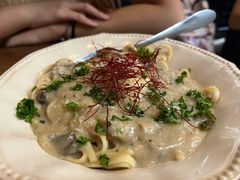 牛肝菌白汁玉子意面-CowCow其其·牛杂咖啡公司(六运店)